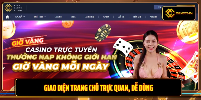 Giao diện trang chủ trực quan, dễ dùng