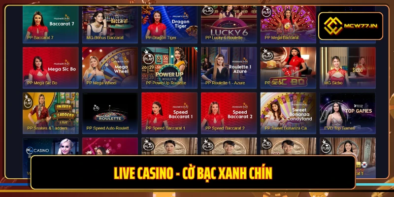 Live casino - cờ bạc xanh chín